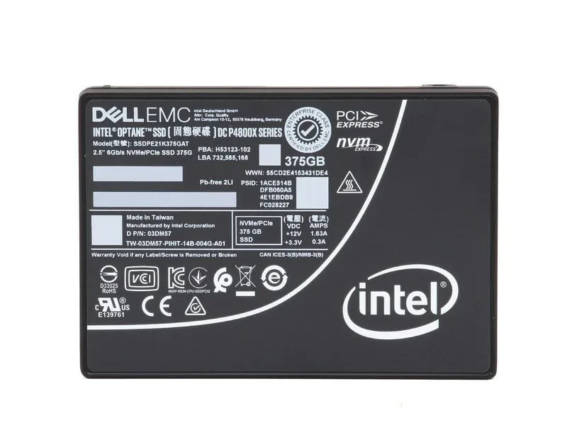 Intel SSDPE21K375GAT Optane P4800X 375GB PCI Express NVMe 3.0 x4 Write Intensive U.2 2.5-Inch Enterprise Solid State Drive (OEM)