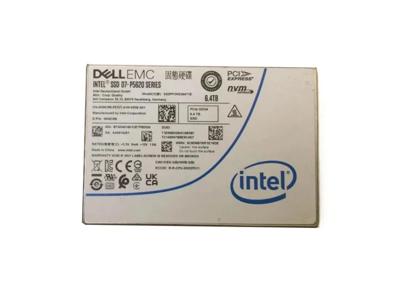 Intel SSDPF2KE064T1E 6.4TB PCI Express NVMe 4.0 SFF 2.5-Inch Solid State Drive (OEM)