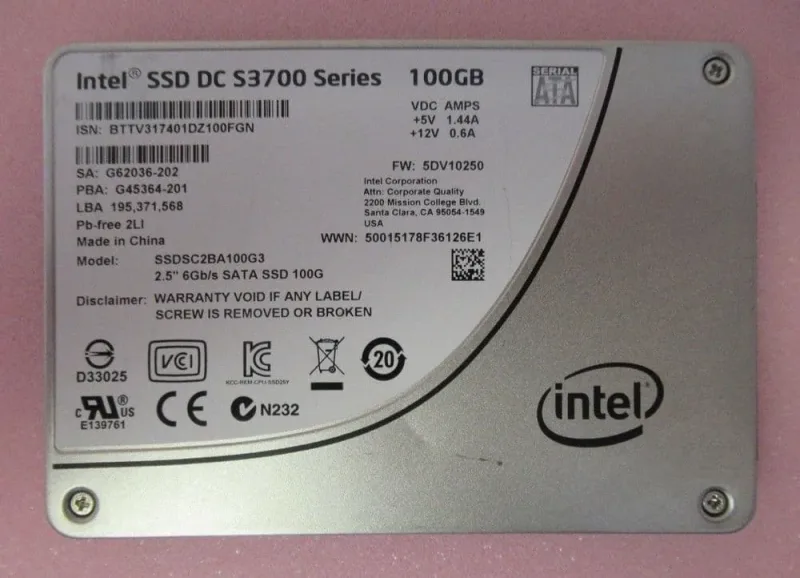 SSDSC1NA200G301 - Intel DC S3700 Series 200GB SATA 6.0Gb/s 1.8-inch MLC Solid State Drive