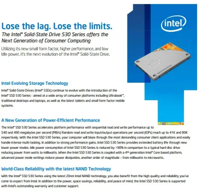 SSDSC2BW120A401 - Intel 530 Series 120GB Multi-Level Cell SATA 3GB/s 2.5-inch Solid State Drive