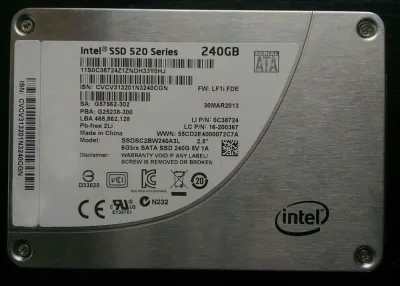 Intel 520 Series 240GB Multi-Level Cell (MLC) SATA 6Gb/s 2.5-inch Solid State Drive