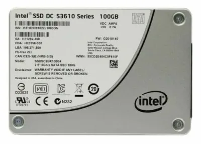 SSDSC2BX100G4 - Intel SSD DC S3610 Series 100GB SATA 6.0Gb/s 2.5-inch MLC Solid State Drive
