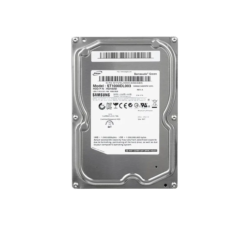 ST1000DL003 - Seagate BarraCuda Green 1TB 5400RPM SATA 3Gb/s 32MB Cache 3.5-inch Hard Drive