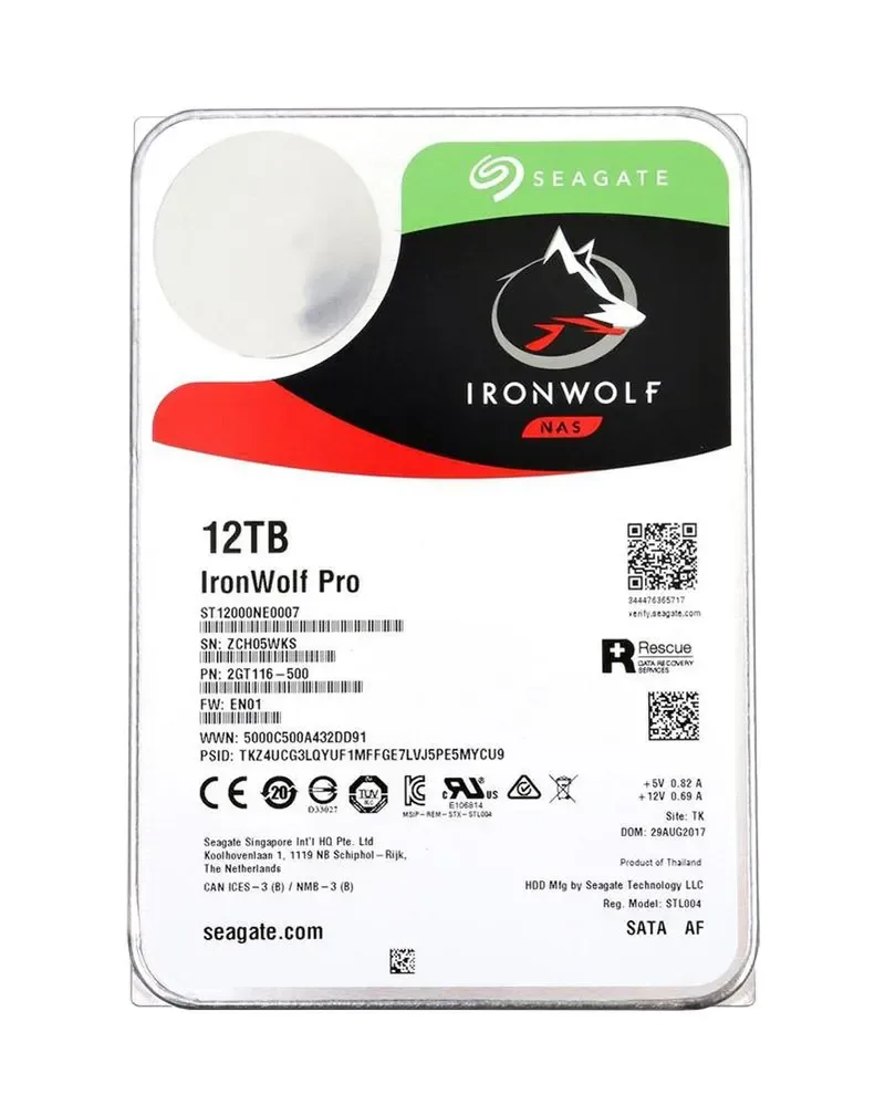 ST12000NE0007 - Seagate IronWolf Pro 12TB 7200RPM SATA 6Gb/s 512e 256MB Cache 3.5-inch Hard Drive