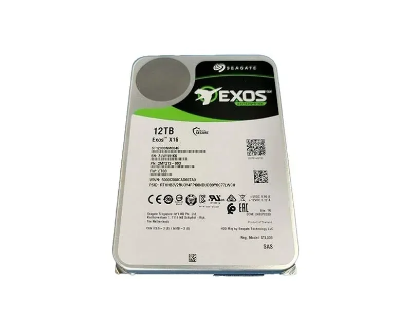 Seagate ST12000NM004G Exos X16 12TB 7200RPM 12Gb/s SAS 256MB Cache 512e 3.5-Inch Hard Drive