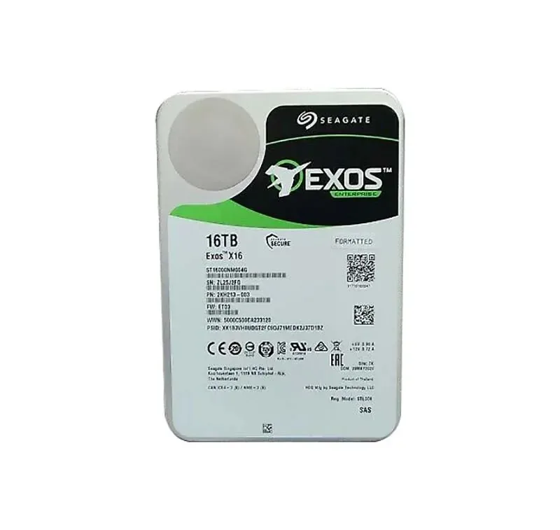 Seagate ST16000NM004G Exos X16 16TB 7200RPM 12Gb/s SAS 256MB Cache Self-Encrypting Drives (SED) 3.5-Inch Hard Drive