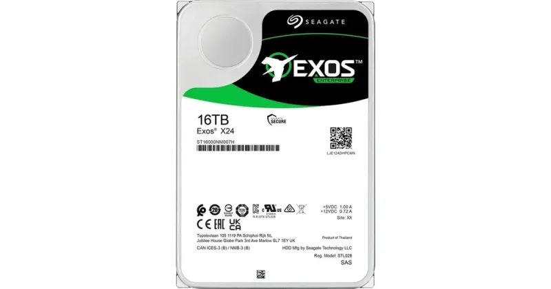 Seagate ST16000NM006H Exos X24 16TB 3.5-Inch SED-FIPS SAS 12Gb/s Enterprise Hard Drive. In Stock