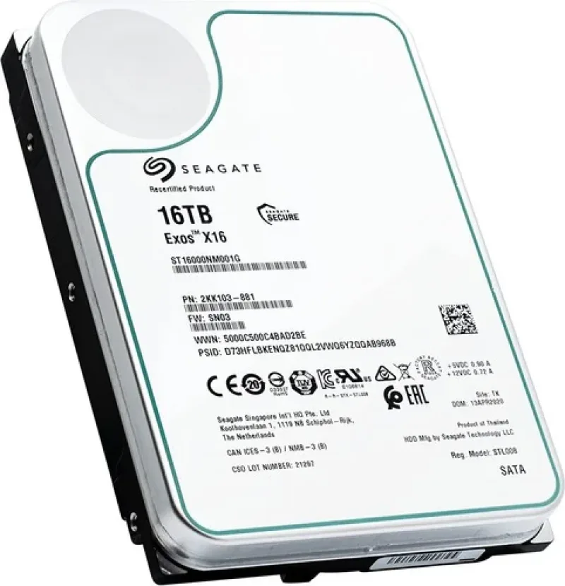 Seagate ST16000NM0092 Exos 2X18 16TB SATA 6Gb/s (512e/4Kn) Internal Hard Drive. In Stock
