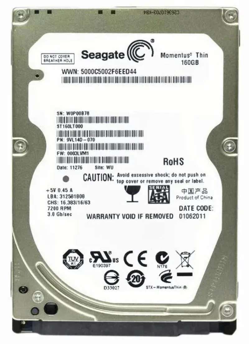 ST160LT000 - Seagate 160GB 7200RPM SATA 6Gb/s 2.5-inch Hard Drive