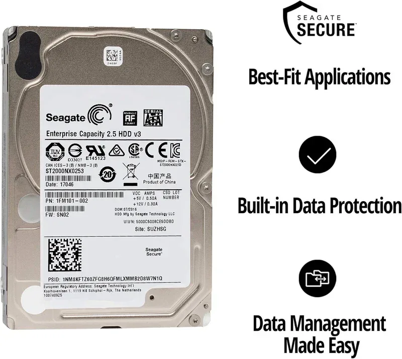 ST2000NX0243 - Seagate Capacity V.3 2TB 7200RPM SATA 6Gb/s 128MB Cache 4Kn 2.5-inch Hard Drive