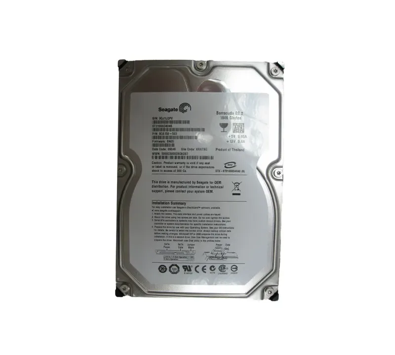 ST31000340NS - Seagate BarraCuda ES.2 1TB 7200RPM SATA 3Gb/s 32MB Cache 3.5-inch Hard Drive