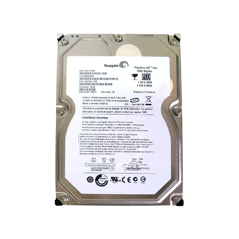 ST31000533CS - Seagate Pipeline HD Pro 1TB 7200RPM SATA 3Gb/s 32MB Cache 3.5-inch Hard Drive