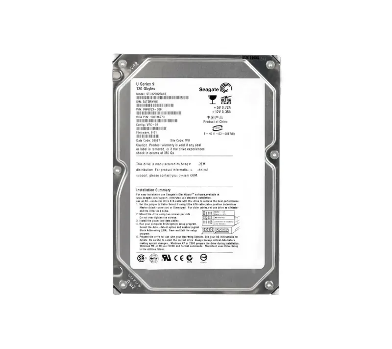 ST3120025ACE - Seagate 120GB 7200RPM ATA-100 40-Pin 3.5-inch 2MB Cache Hard Drive