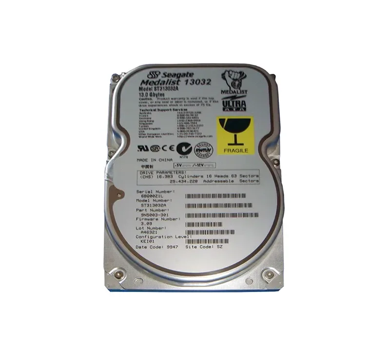 ST313032A - Seagate Medalist 13032 13GB 5400RPM ATA-66 512KB Cache 3.5-inch Hard Drive