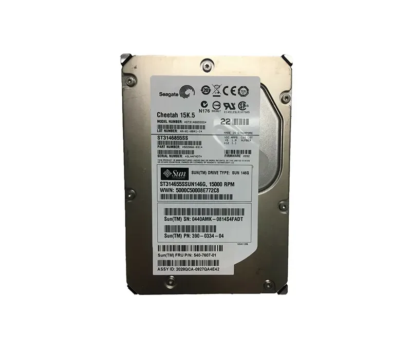 ST314655SSUN146G - Sun 146GB 15000RPM SAS 3GB/s Hot-Pluggable 8MB Cache 3.5-inch Hard Drive