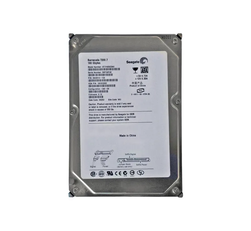 ST3160023AS - Seagate BarraCuda 160GB 7200RPM SATA 8MB Cache 3.5-inch Hard Drive