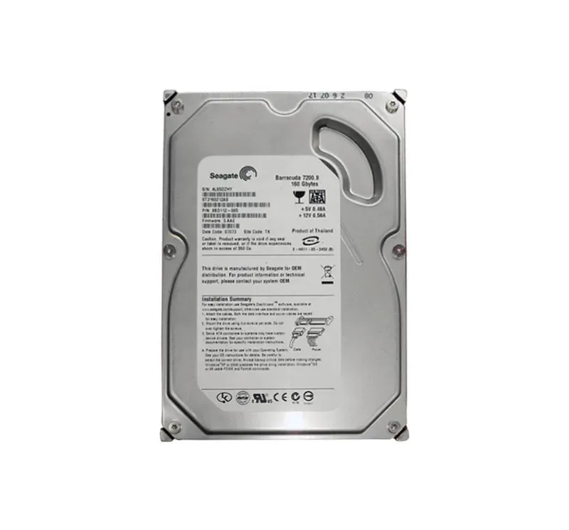 ST3160212AS - Seagate BarraCuda 7200.9 160GB SATA 3Gb/s 7200RPM 2MB Cache 3.5-inch Hard Drive