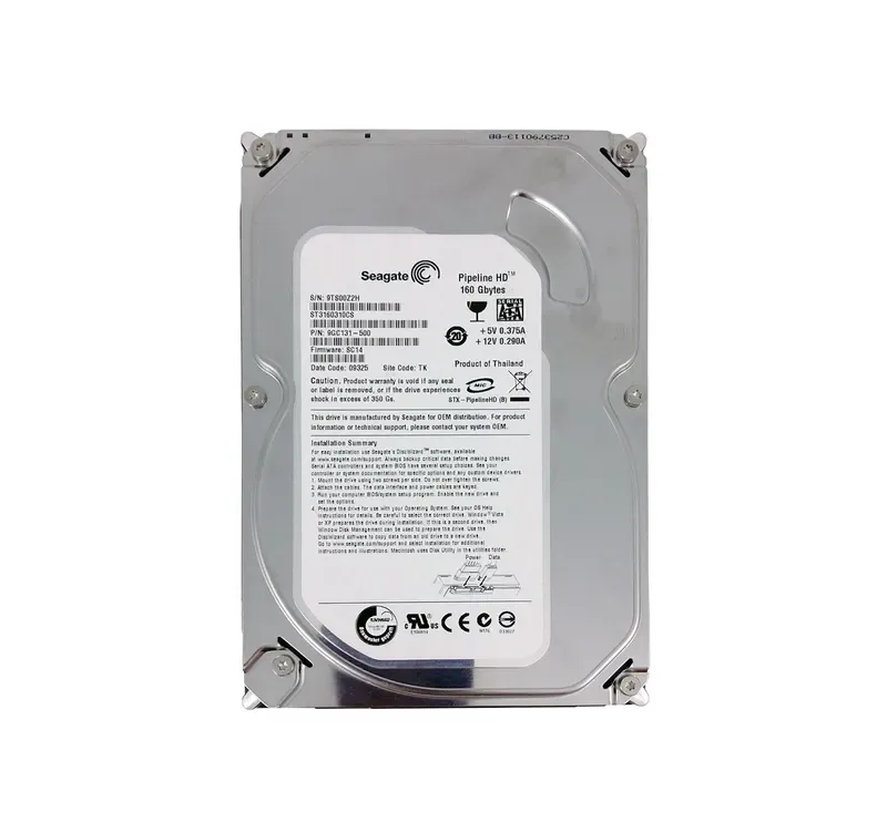 ST3160310CS - Seagate Pipeline HD 160310 160GB 5900RPM SATA 3Gb/s 8MB Cache 3.5-inch Hard Drive