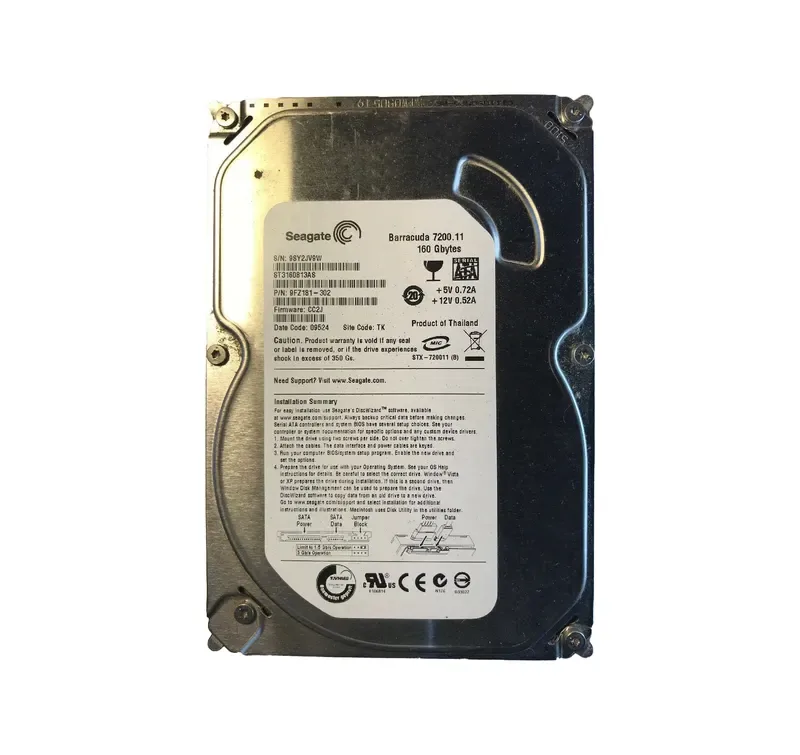 ST3160813AS - Seagate BarraCuda 7200.11 160GB 7200RPM SATA 3Gb/s 8MB Cache 3.5-inch Hard Drive