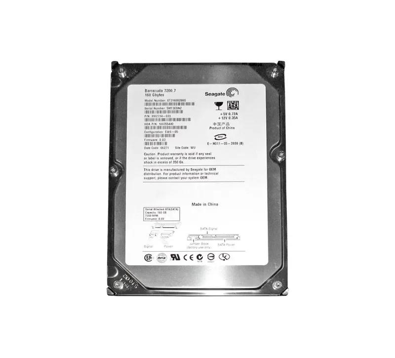 ST3160828AS - Seagate BarraCuda 160GB 7200RPM SATA 8MB Cache 3.5-inch Hard Drive