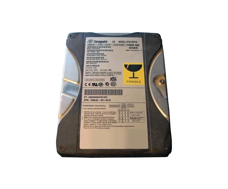 ST317221A - Seagate U8 17.2GB 5400RPM ATA-66 512KB Cache 3.5-inch Hard Drive