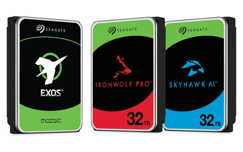 Seagate ST32000VE000 32TB SATA 6Gb/s surveillance HDD with AI optimization for NVRs