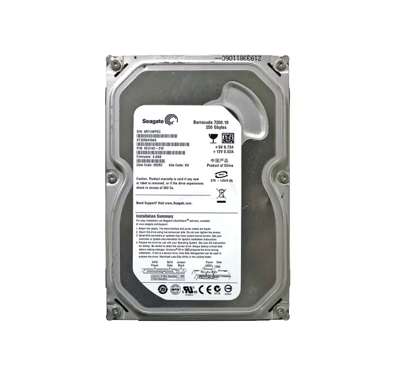 ST3250410AS - Seagate BARACUDA 250GB 7200RPM SATA 3Gb/s 16MB Cache 3.5-inch ROHS COMPLIANT Hard Drive