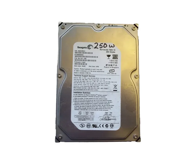 ST3250820AS - Seagate BarraCuda 250GB 7200RPM SATA 8MB Cache 3.5-inch 1.0-inch Hard Drive