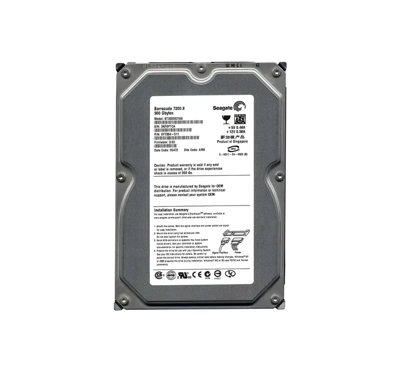 ST3300831AS - Seagate BarraCuda 7200.8 300GB 7200RPM SATA 1.5Gb/s 8MB Cache 3.5-inch Hard Drive