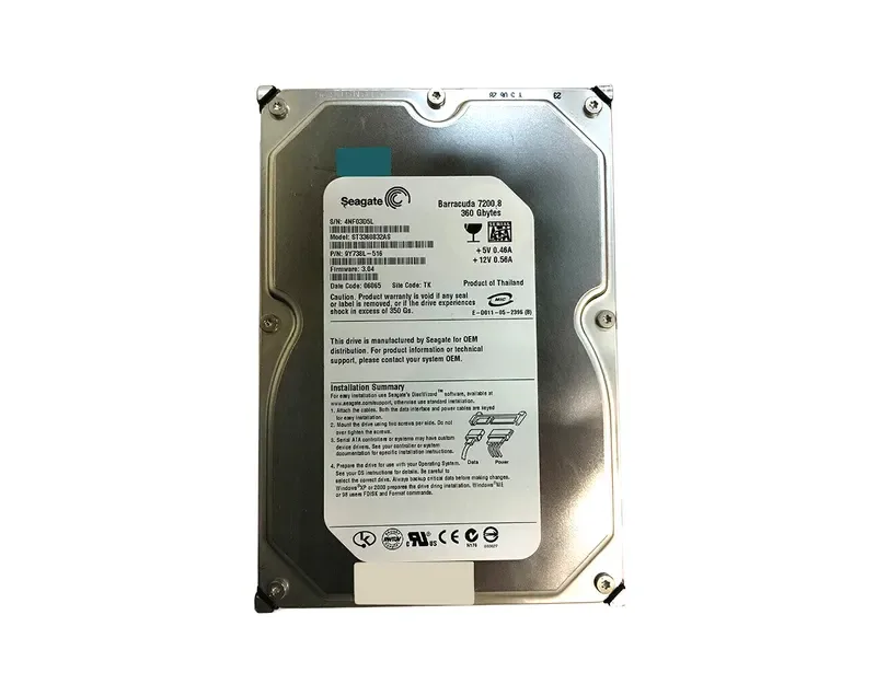 ST3360832AS - Seagate BarraCuda 360GB 7200RPM SATA 3Gb/s 8MB Cache 3.5-inch Hard Drive