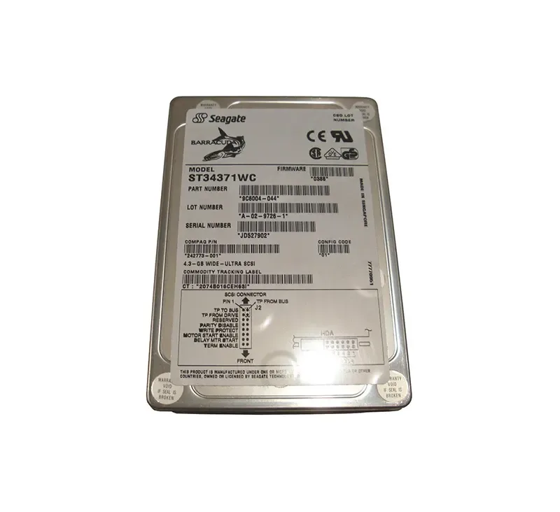 ST34371WC - Seagate BarraCuda 4.3GB 7200RPM 80-Pin Ultra160 SCSI 3.5-inch Hard Drive
