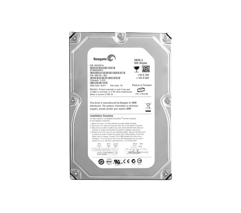 ST3500830SCE - Seagate DB35.3 Series 500GB 7200RPM SATA 3Gb/s 8MB Cache 3.5-inch Hard Drive