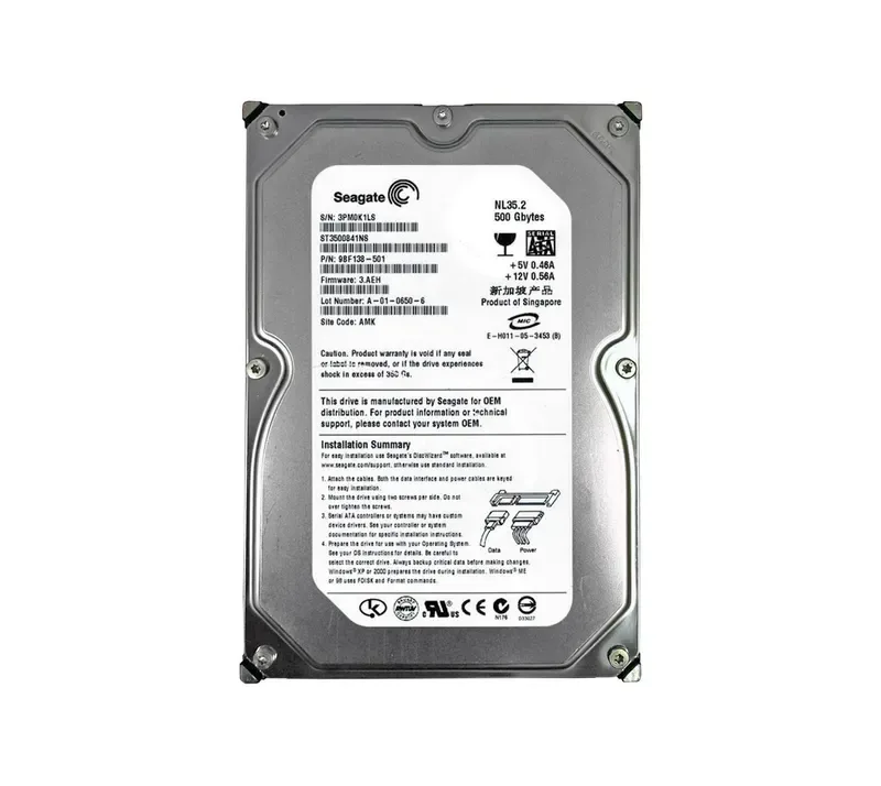 ST3500841NS - Seagate Series NL35 500GB 7200RPM SATA 3Gb/s 8MB Cache 3.5-inch Hard Drive