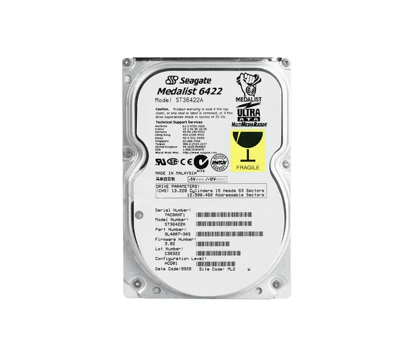 ST36422A - Seagate Medalist 6422 6.4GB 5400RPM ATA-33 256KB Cache 3.5-inch Hard Drive