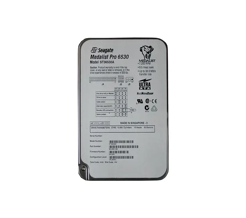 ST36530A - Seagate Medalist Pro 9140 6.51GB ATA-33 7200RPM 512KB Cache 3.5-inch Hard Drive