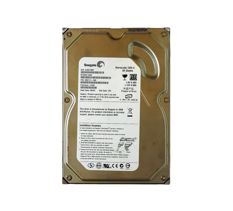 ST3802110AS - Seagate BarraCuda 80GB 7200RPM SATA 3Gb/s 2MB Cache 3.5-inch Hard Drive