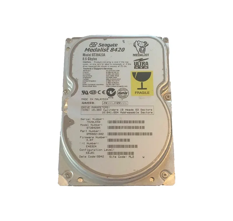 ST38420A - Seagate Medalist 8420 8.6GB 5400RPM ATA-33 512KB Cache 3.5-inch Hard Drive