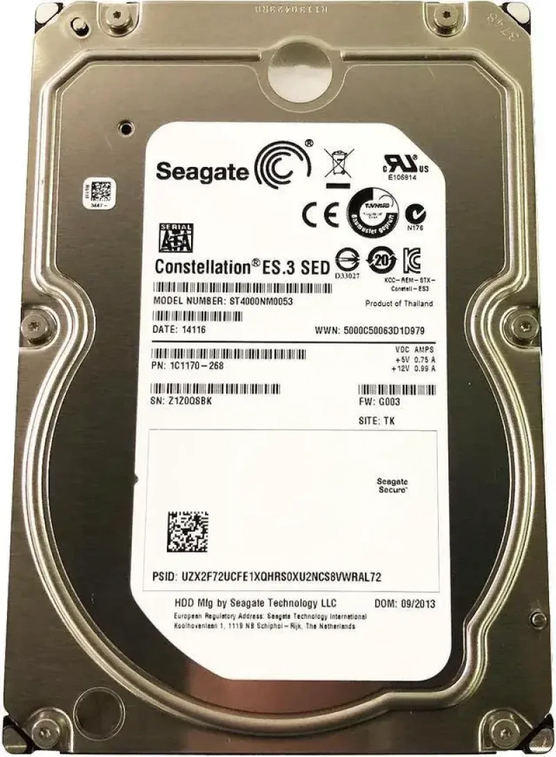 Seagate ST4000NM0165 Constellation ES 4TB 7200RPM SATA 6Gb/s 64MB Cache 3.5-Inch Hard Drive. In Stock