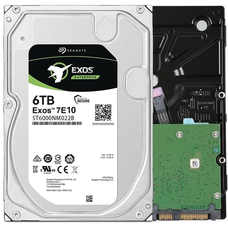 Seagate ST6000NM022B Exos 7E10 6TB 512e SAS SED 3.5-Inch Enterprise Hard Drive. In Stock
