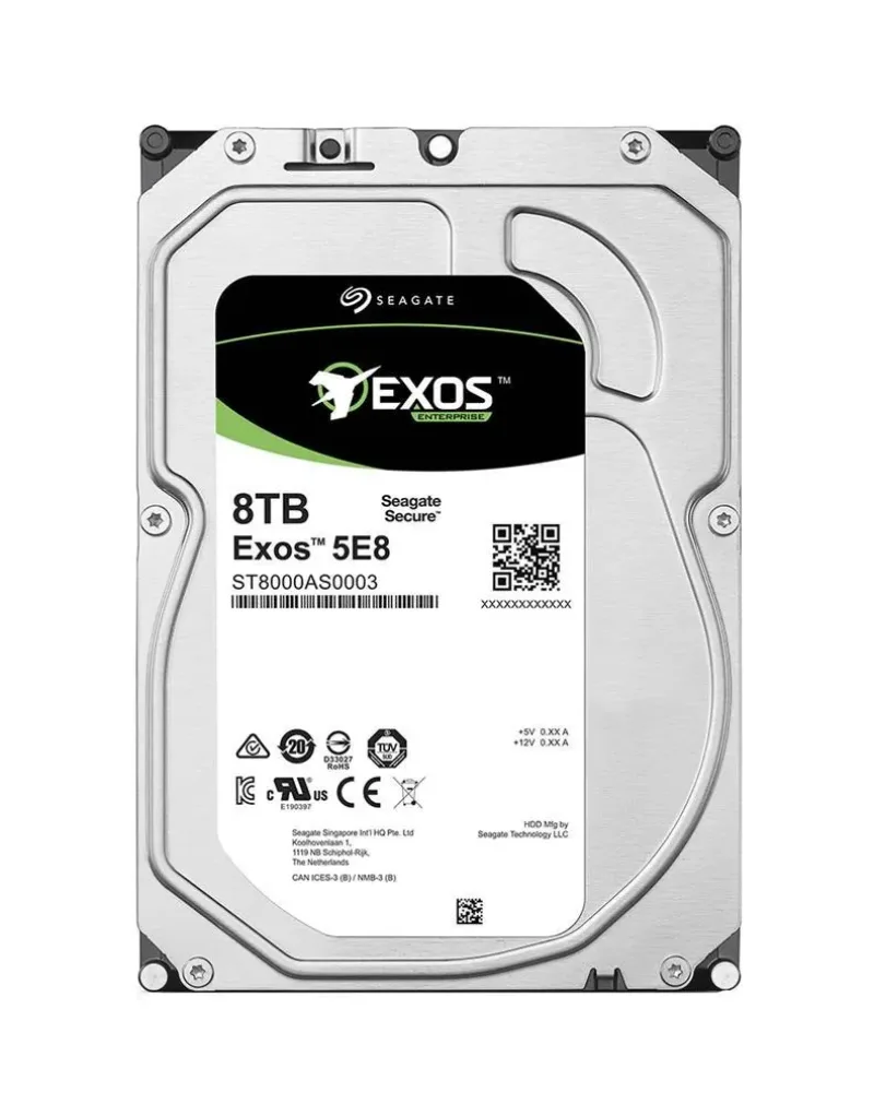 ST8000AS0003 - Seagate Exos 5E8 Series 8TB 5900RPM SATA 6Gbps 256MB Cache (512e) 3.5-inch Internal Hard Drive