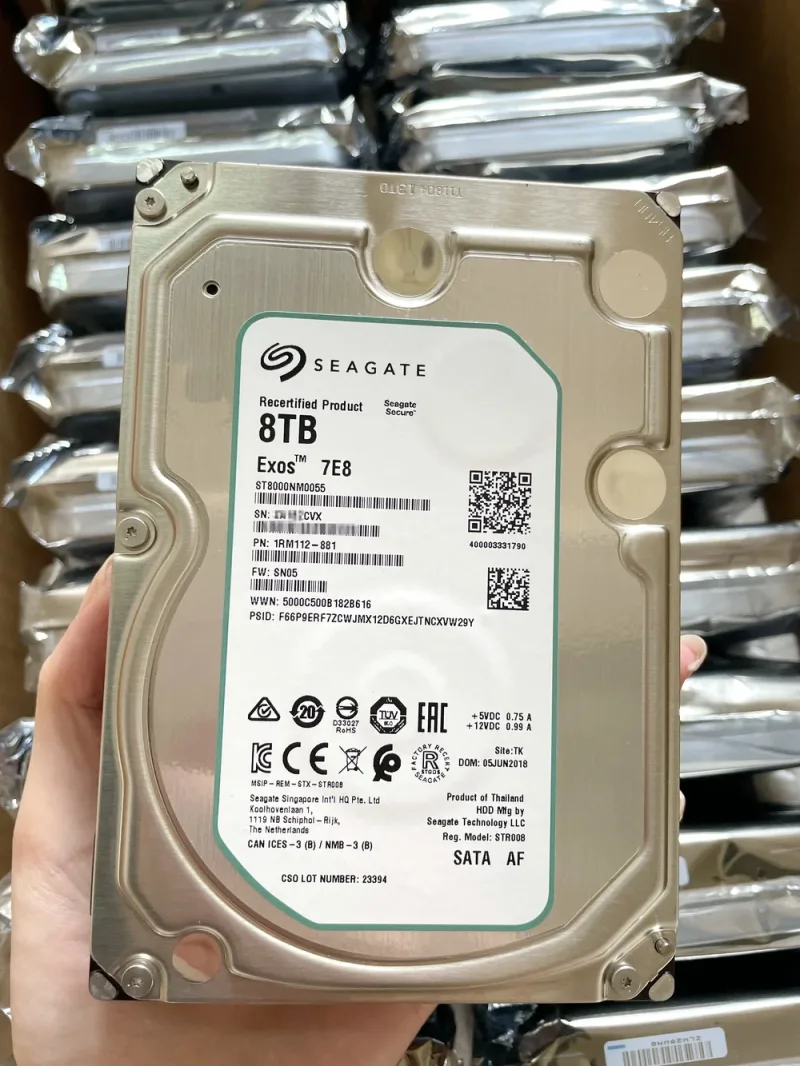 ST8000NM0105 - Seagate Capacity V.5 8TB 7200RPM SATA 6Gb/s 256MB Cache 512e 3.5-inch Hard Drive