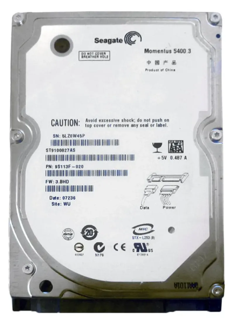 ST9100827AS - Seagate 100GB 5400RPM SATA 1.5Gb/s 2.5-inch Hard Drive
