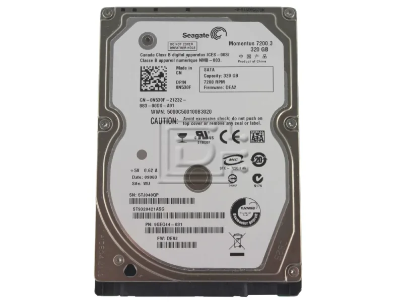 ST9320328CS - Seagate / Dell 320GB SATA 2.5-inch 5400RPM 9.5mm Laptop Hard Drive