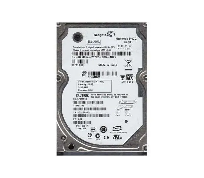 ST94813AS - Seagate Momentus 5400.2 40GB 5400RPM SATA 1.5Gb/s 8MB Cache 2.5-inch Hard Drive