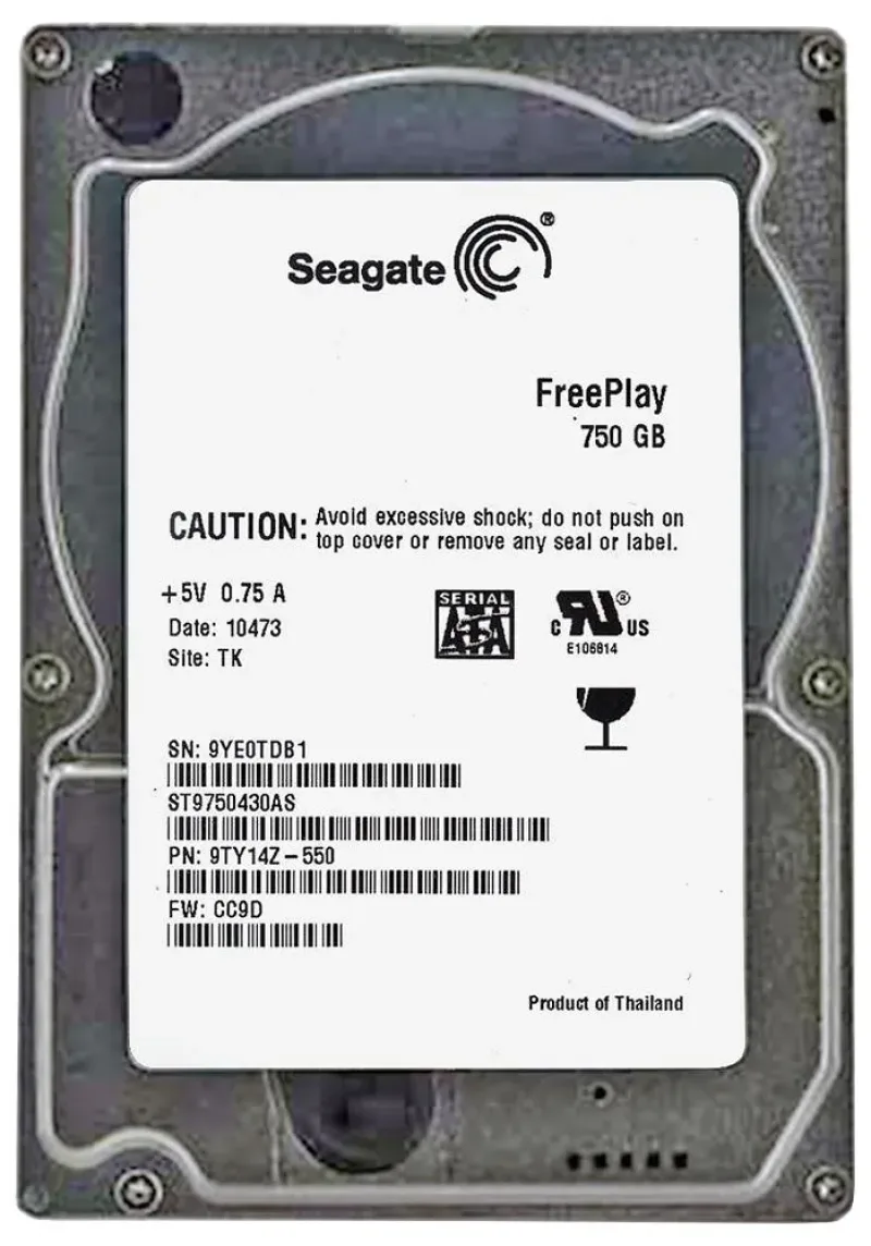 ST9750430AS - Seagate FreePlay 750GB 5400RPM SATA 3Gb/s 8MB Cache 2.5-inch Hard Drive