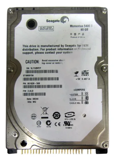 ST980817AM - Seagate EE25.2 80GB 5400RPM ATA-100 8MB Cache 2.5-inch Hard Drive