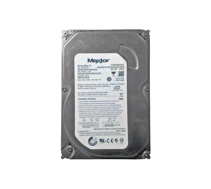 STM3160813AS - Seagate DiamondMax 22 160GB SATA 3Gb/s 7200RPM 8MB Cache Hot Swappable 3.5-inch Hard Drive