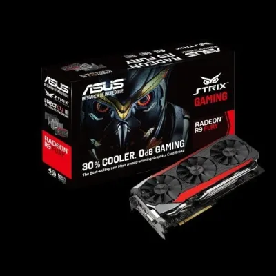 STRIX-R9FURY-DC3-4G - ASUS AMD Radeon R9 FURY 4GB High Bandwidth Memory (HBM) 4096-Bit DVI/HDMI/3x DisplayPort PCI Express 3.0 Video Graphics Card