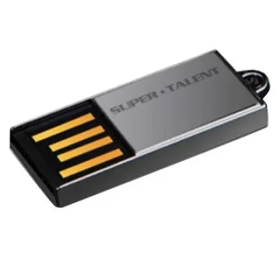 STU8GPCN Super Talent Pico-C 8GB Nickel Plated USB 2.0 Flash Drive