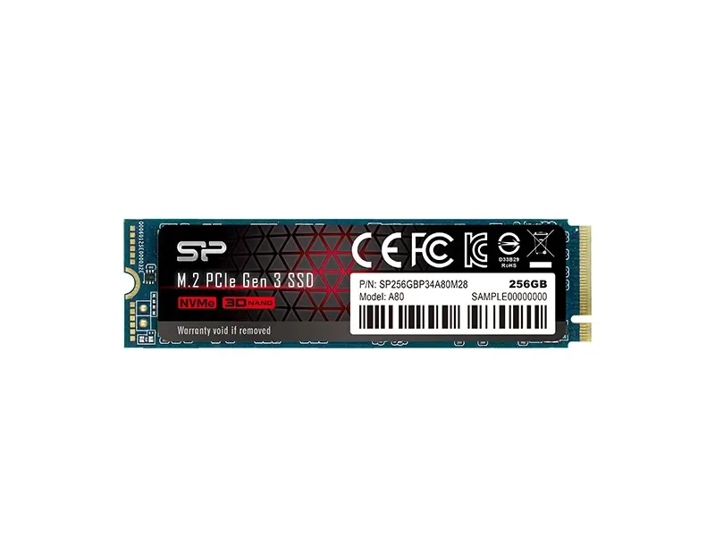 SU256GBP34A80M28AB - Silicon Power P34A80 256GB PCI Express 3.0 NvMe x4 M.2 2280 Solid State Drive